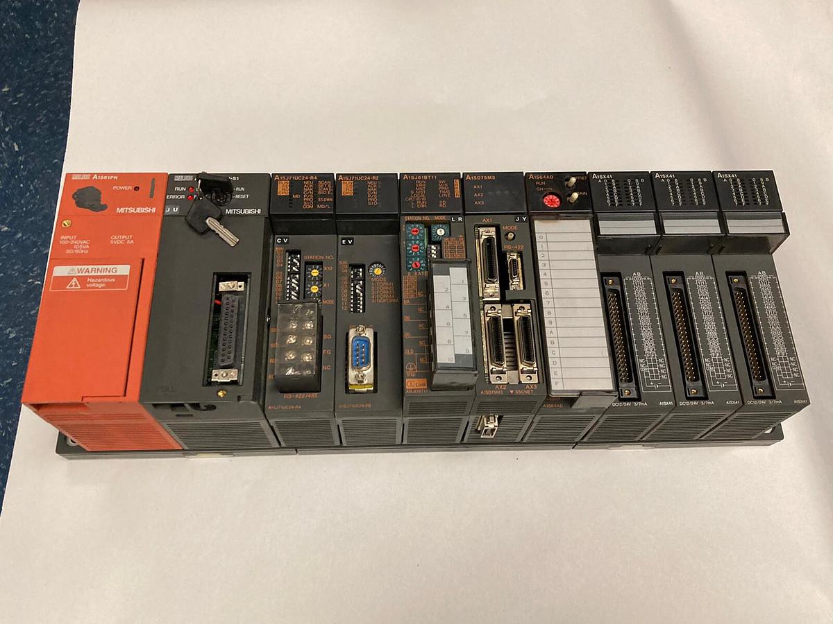 Used Mitsubishi,A1S61PN A2USHCPU-S1 A1SJ61BT11 A1SD75M3 A1S64AD,Rack Assembly