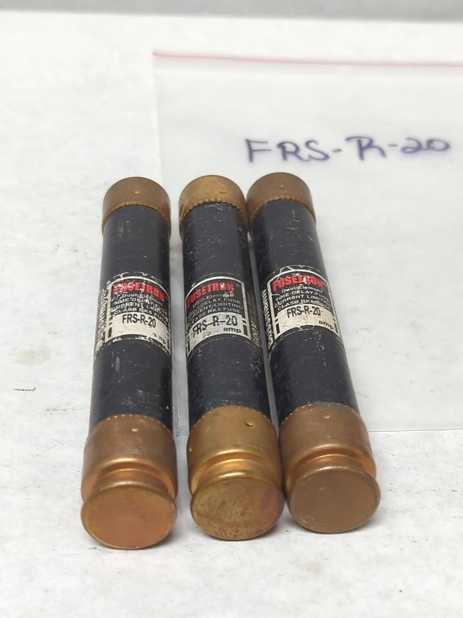 Used COOPER BUSSMANN,FRS-R-20,FUSETRON 20 AMP FUSE LOT OF 3 PRE-OWNED