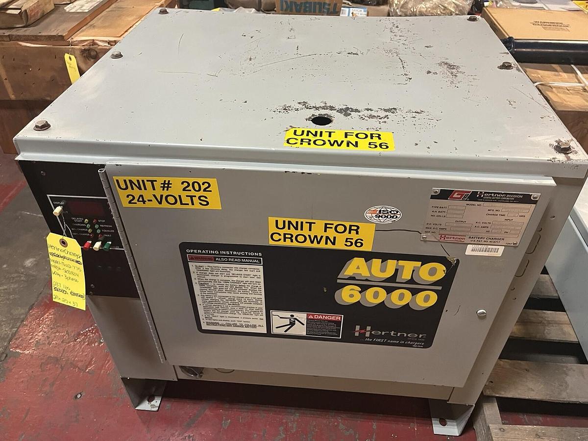Used HERTNER,TW12-775,FORKLIFT BATTERY CHARGER NO CABLES 3PH 24VDC 12 CELL