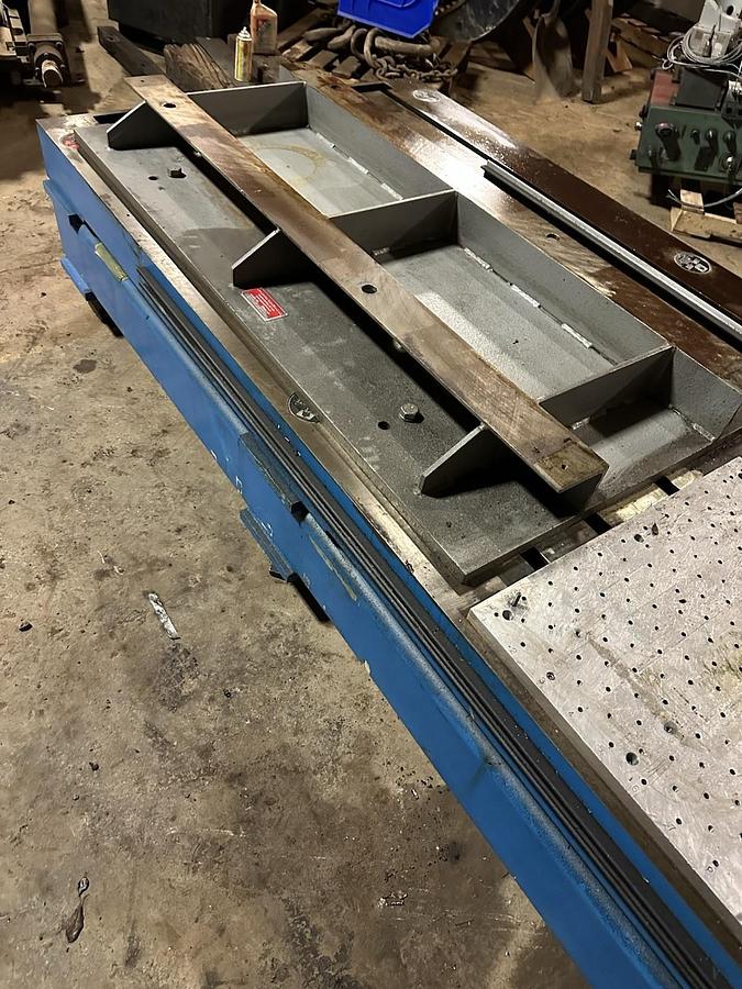 Used Level-Tite,"T" Slot Table 48" X 192" with Leveling Base and Fixtures Shown