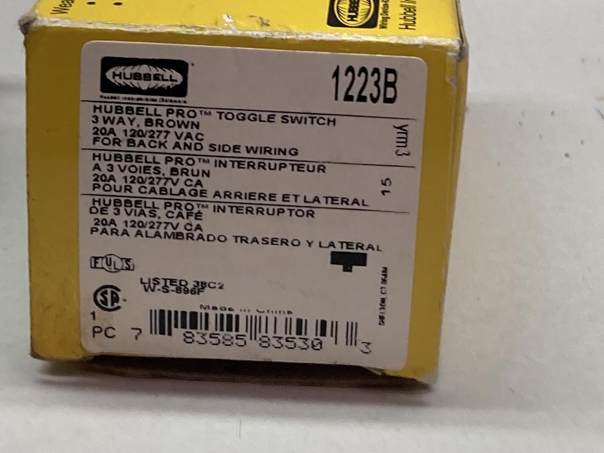 Hubbell,1223B,3-Way Light Switch