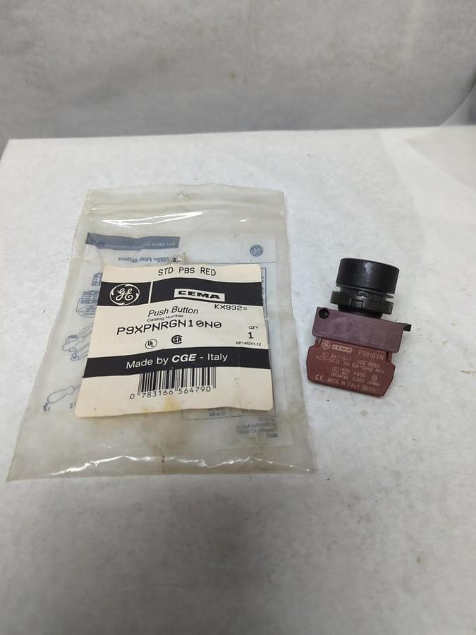 GENERAL ELECTRIC,P9XPNRGN10N0,PUSH BUTTON STD PBS RED NOS