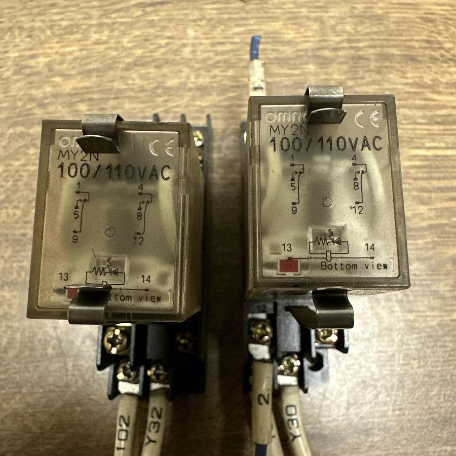 Used Omron,MY2N,110VAC Relay With Base  LOT of 2