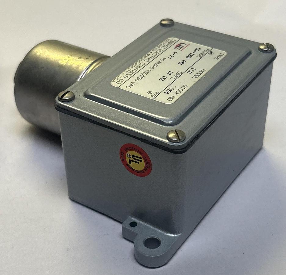 UNITED ELECTRIC,J6,MODEL 150 PRESSURE SWITCH 50-180PSI 15A 125/250V NOS