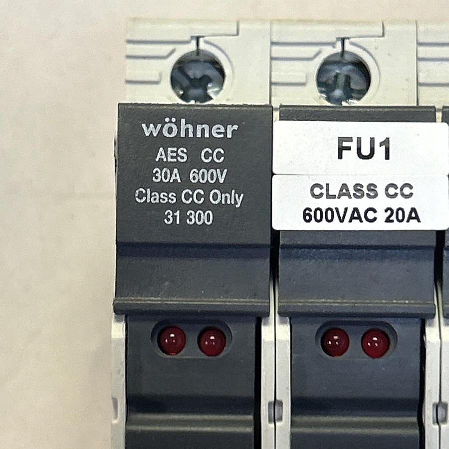 Used WOHNER,AESCC,FUSE HOLDER 30A 600V 3P LOT OF 3