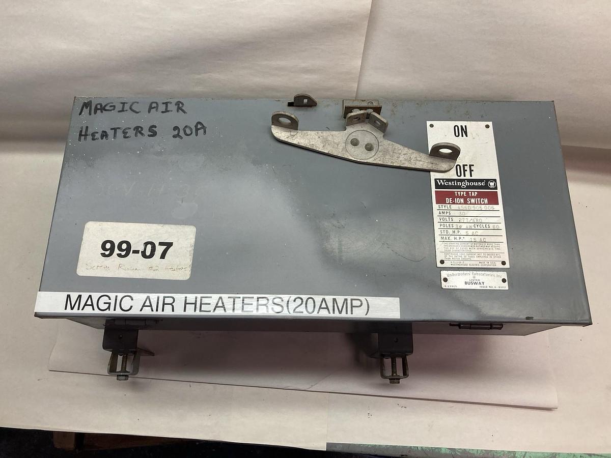 Used Westinghouse,456D-905-G06,Tap De-Ion Switch Busway Plug 30A 277/480Vac 60 Cycles