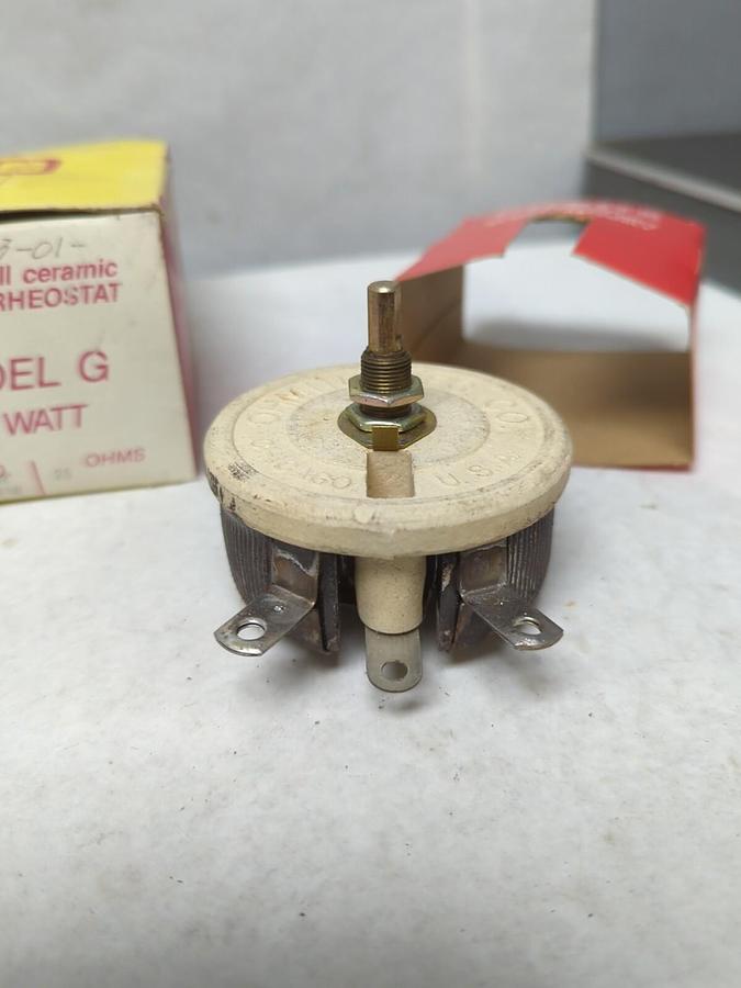 OHMITE,RGS25R,ALL CERAMIC RHEOSTAT 75 WATT 25 OHMS NOS