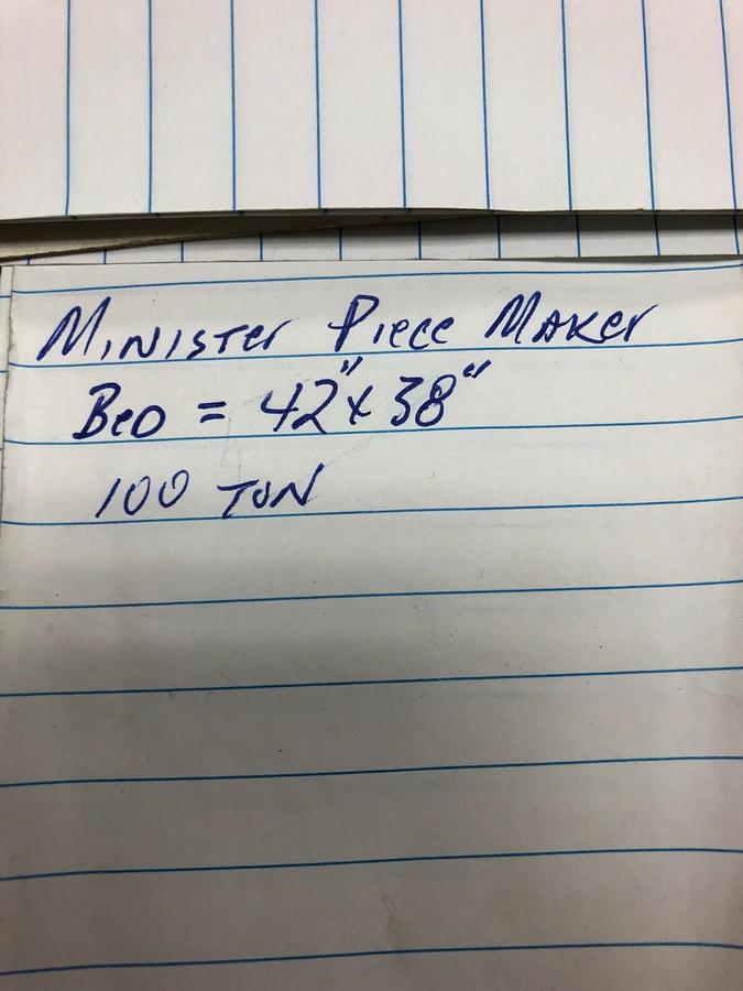 Used 100 Ton Minster P2-100 Piece-Maker Used Metal Stamping Press w/Feed Line