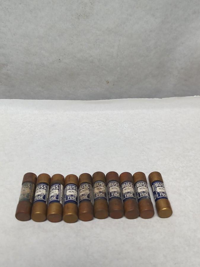 Used COOPER BUSSMANN,NON-7,ONE-TIME 7 AMP FUSE LOT OF 10 PRE-OWNED