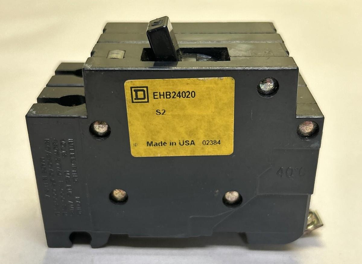 Used SQUARE D,EHB24020,CIRCUIT BREAKER 20A 240V 2P