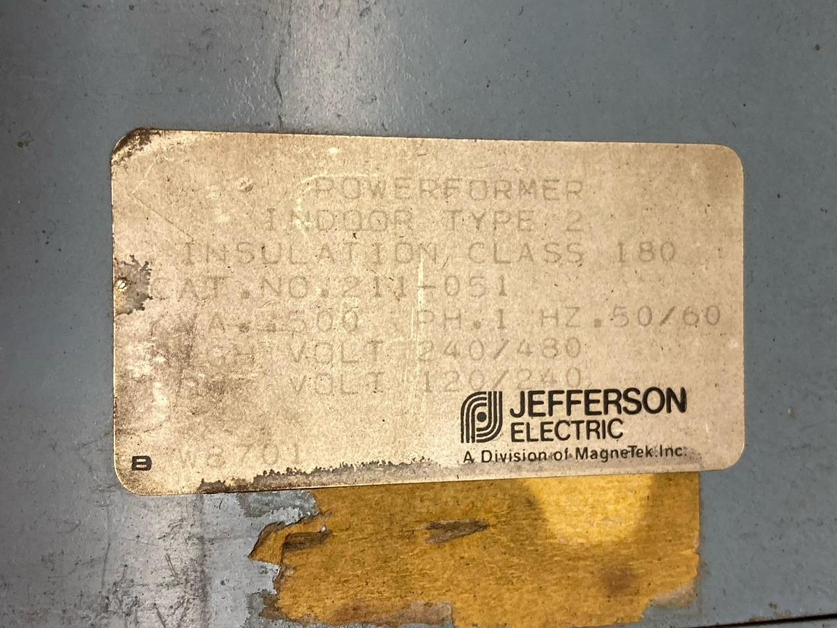 Used Jefferson Electric,211-051,type 2 Indoor Powerforme 240/480 to 120/240V
