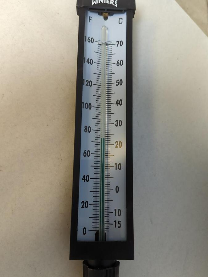 WINTERS,TIM103-6,INDUSTRIAL THERMOMETER 9 IN 3/4 IN NPT  0/160 F & C NEW