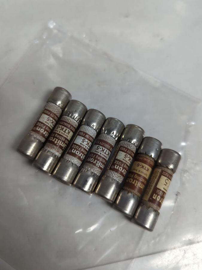 Used COOPER BUSSMANN,KTK-5,LIMITRON 5 AMP FUSE LOT OF 7 PRE-OWNED