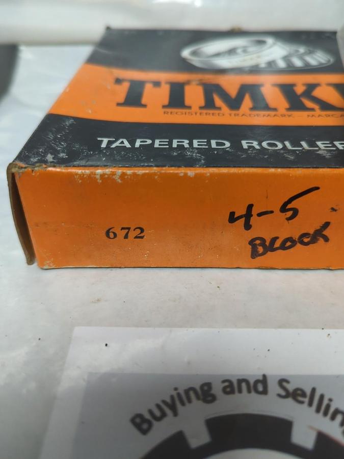TIMKEN,672,ROLLER BEARING CUP NOS