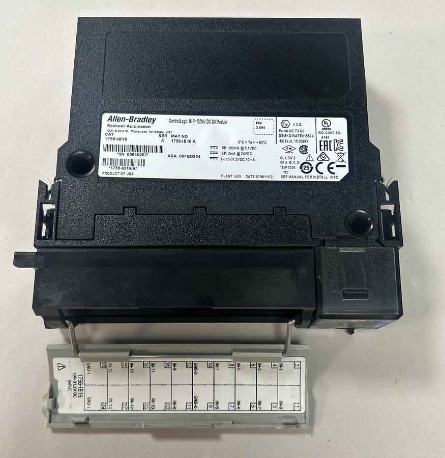 Used ALLEN BRADLEY,1756-IB16,SER A DC INPUT MODULE