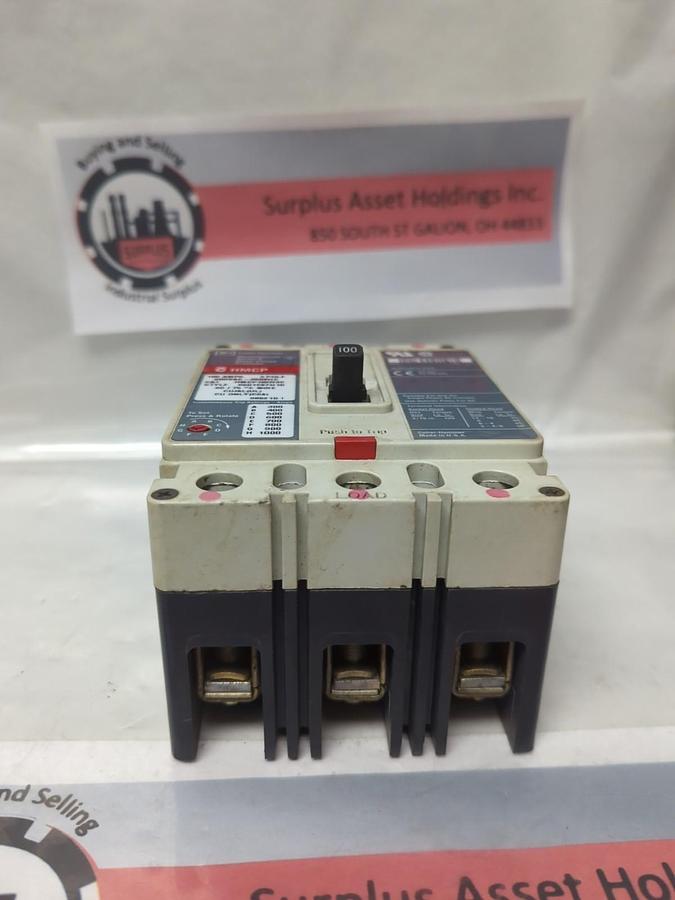 Used CUTLER HAMMER,HMCP100R3C,CIRCUIT BREAKER 100 AMP 3-POLE STYLE 6601C87G10
