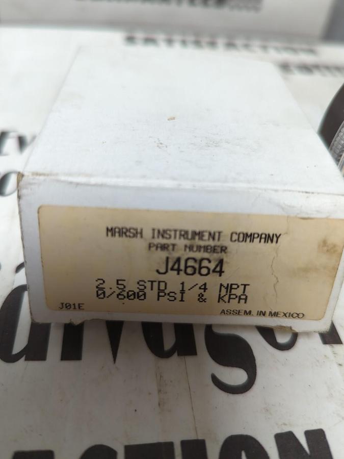 MARSH,J4664,PRESSURE GAUGE 2.5 STD 1/4 INCH NPT NOS