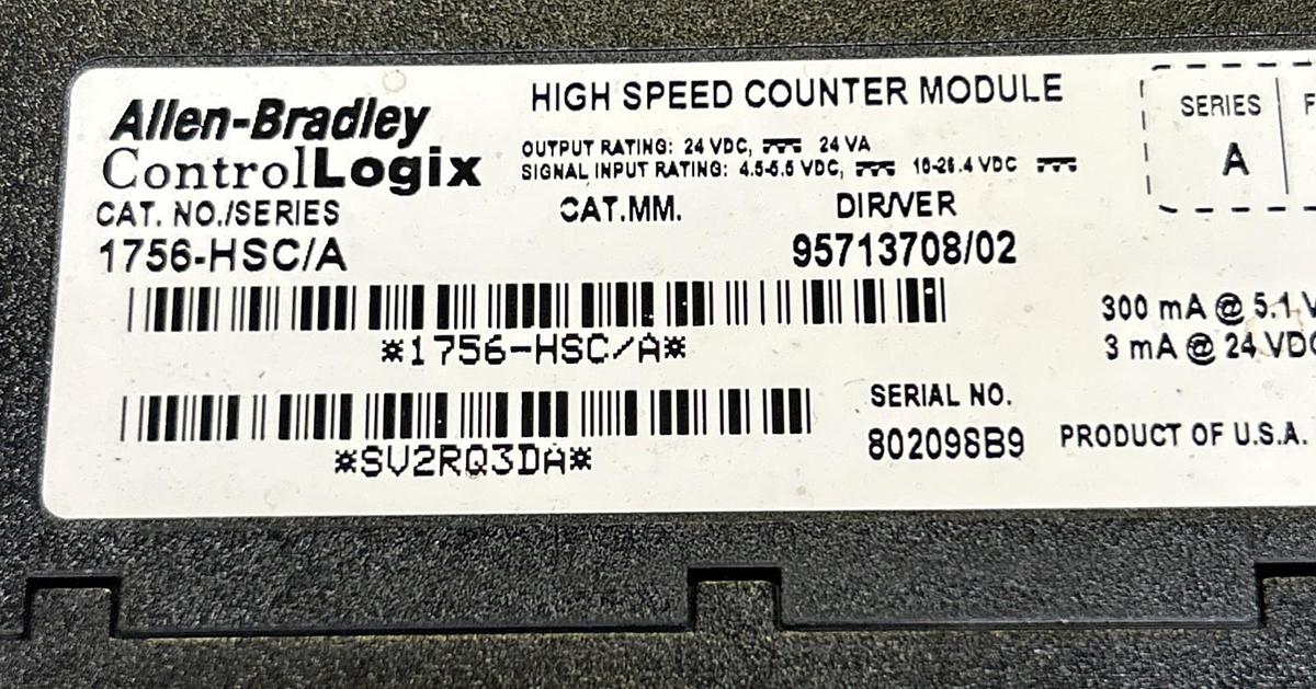Used ALLEN BRADLEY,1756-HSC/A,HIGH SPEED COUNTER MODULE