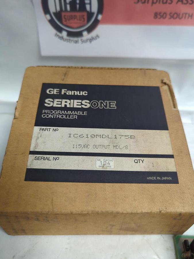 GE FANUC,IC610MDL175B,PROGRAMMABLE CONTROLLER OUTPUT MODULE 115VAC NOS