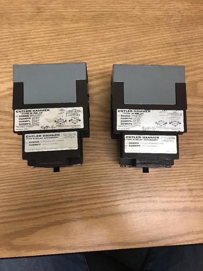 Used CUTLER-HAMMER,D26MB,Type M Relay 600VAC 120VAC COIL