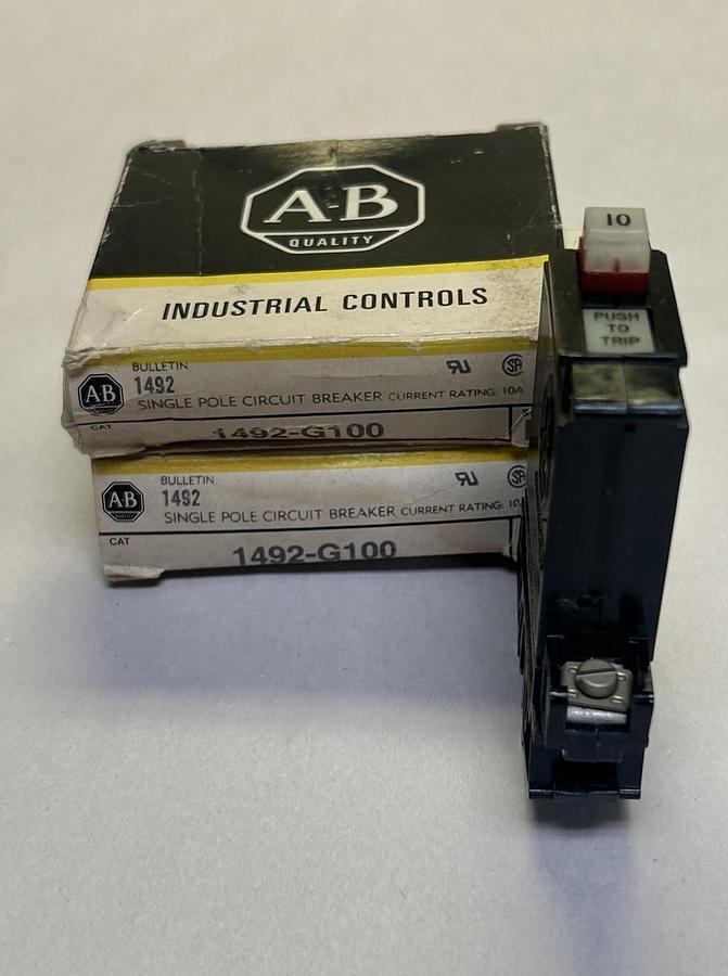 ALLEN BRADLEY,1492-G100,CIRCUIT BREAKER 10A 250V 1P LOT OF 2 NOS