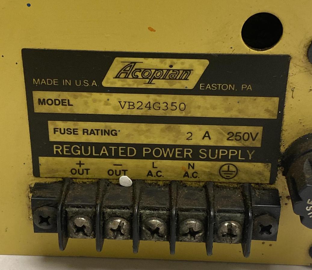 Used ACOPIAN,VB24G350,POWER SUPPLY 250V 2A