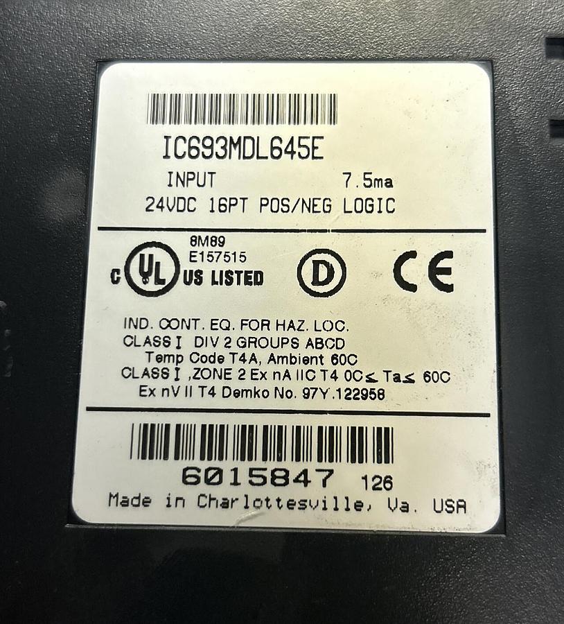Used GE FANUC,IC693MDL645E,INPUT MODULE
