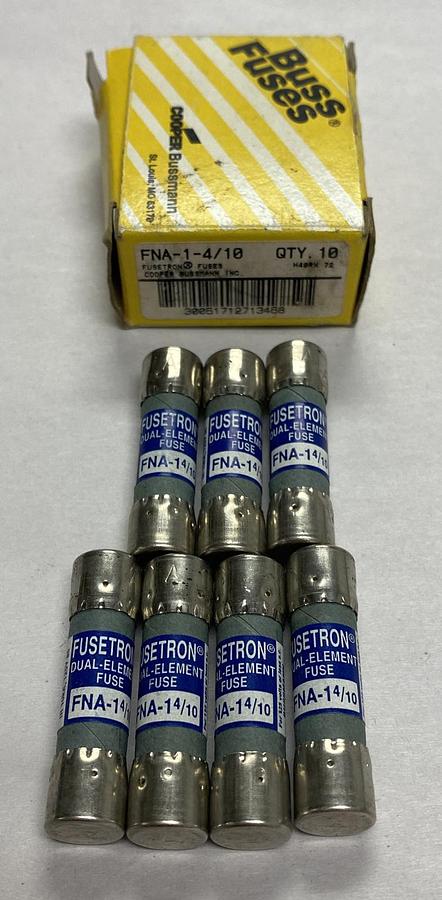 Cooper Bussmann,FNA-1-4/10,Fusetron Fuse Lot Of 7 NOS
