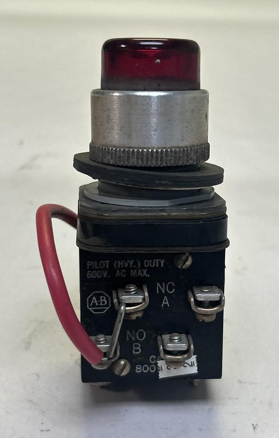 Used ALLEN BRADLEY,800T-PTF16R,RED PILOT LIGHT