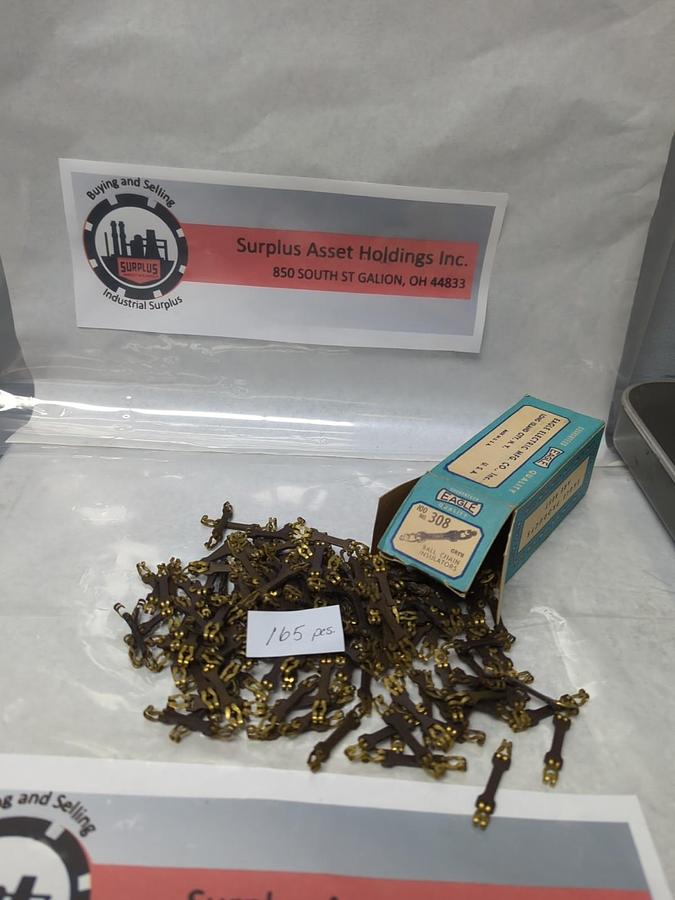 Used EAGLE ELECTRIC,#308,BALL CHAIN INSULATORS LOT OF 165 NOS