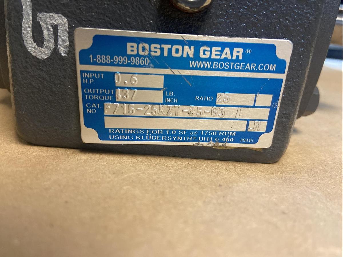 Boston Gear,700 Series F715-25KZT-B5-G3,Speed Reducers 437Ib/IN Ratio 25