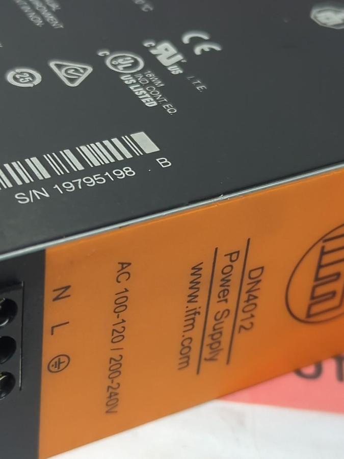 Used IFM,DN4012,POWER SUPPLY 1-PHASE 24V 5A 20W PRE-OWNED