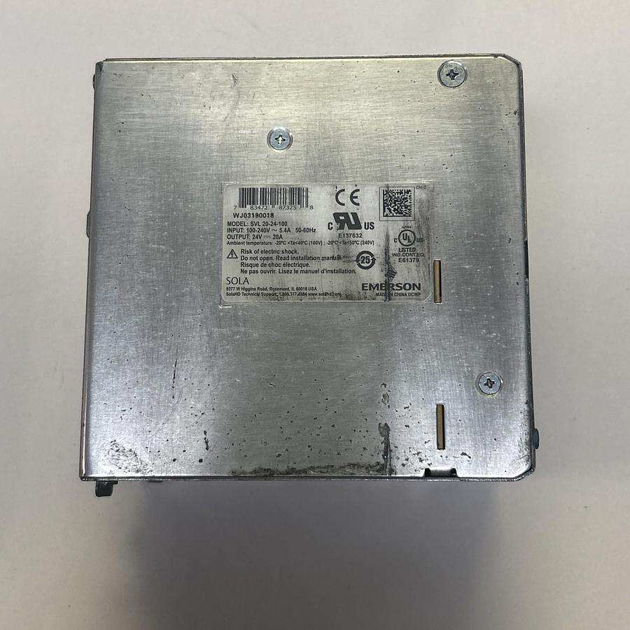 Used EMERSON SOLA,SVL20-24-100,POWER SUPPLY