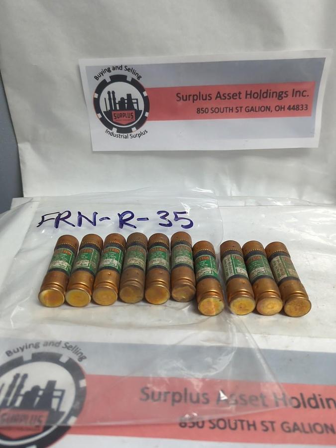 Used COOPER BUSSMANN,FRN-R-35,FUSETRON 35 AMP FUSE LOT OF 10 PRE-OWNED