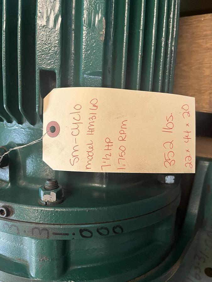 Used SUMITOMO,HM3160,SM CYCLO GEAR REDUCER MOTOR RATIO 29 7-1/2HP