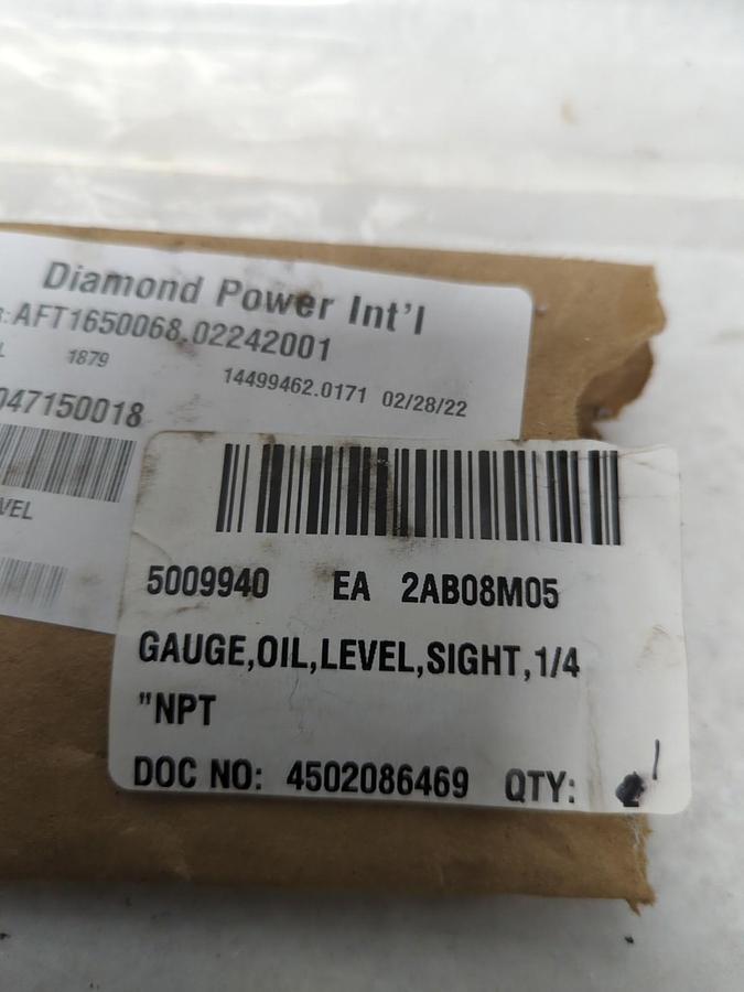 DIAMOND POWER,9047150018,GAUGE OIL LEVEL 1/4 INCN NPT NOS