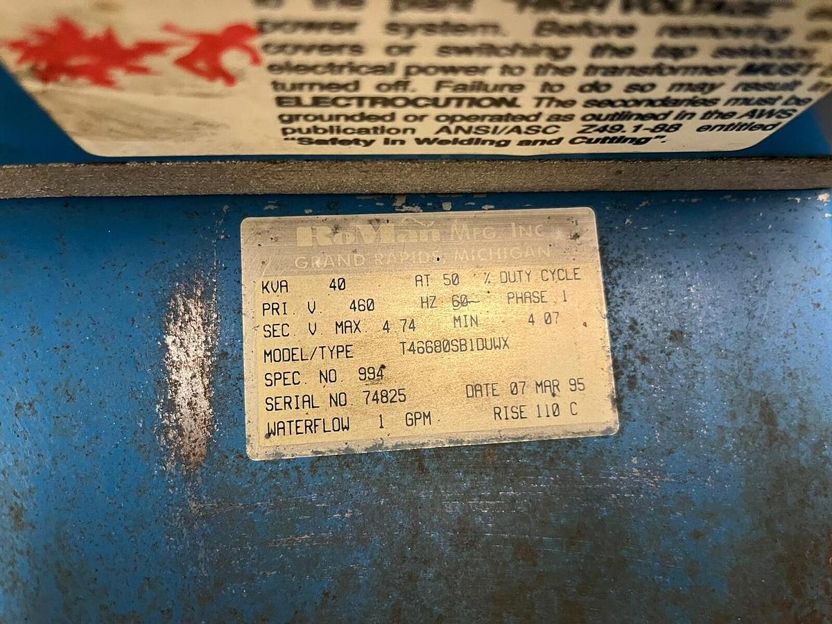 Used ROMAN,T46680SB1DUWX,WELD TRANSFORMER 40KVA 480V