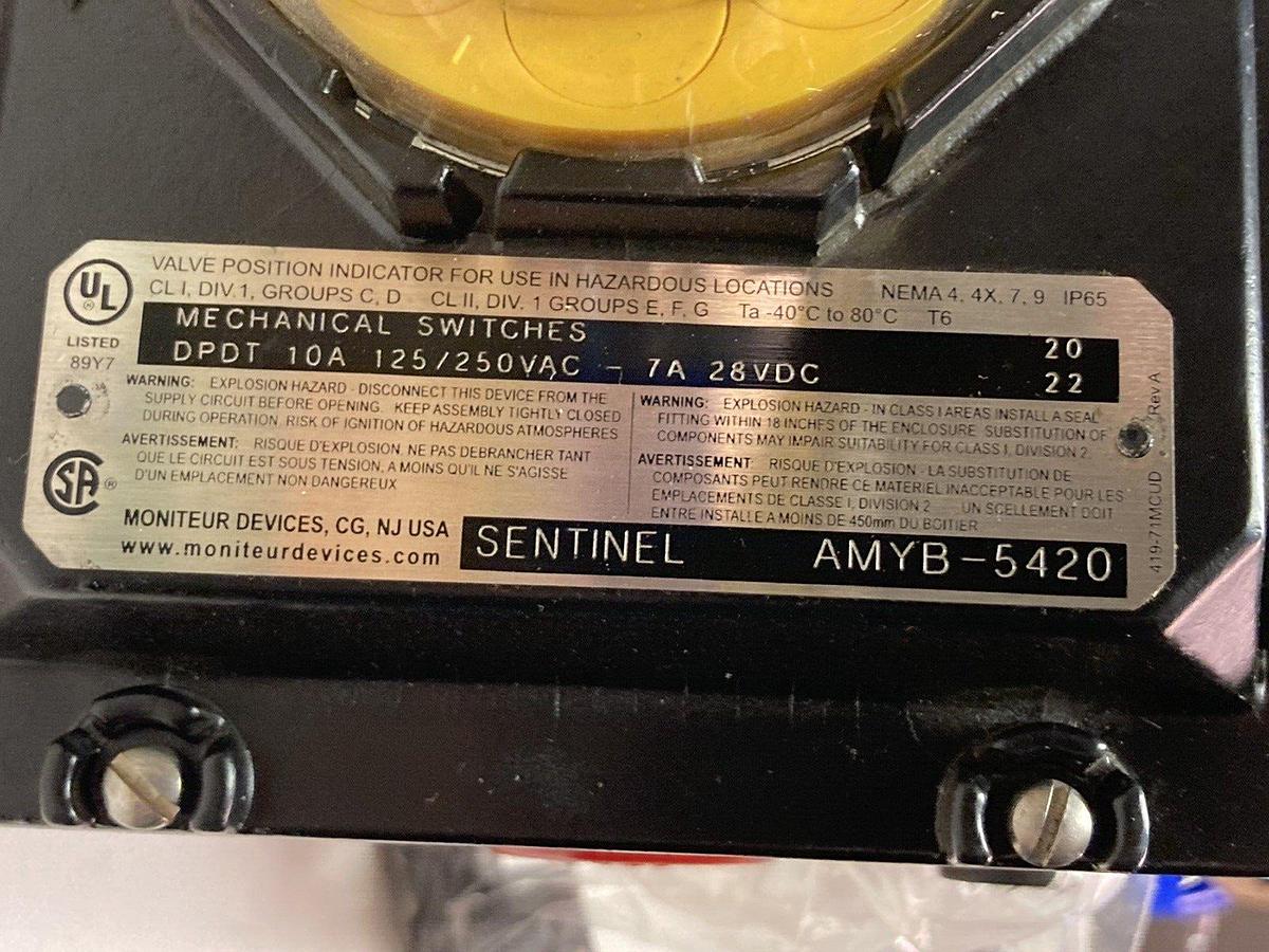 Moniteur Devices,AMYB-5420,Valve Position Transmitter