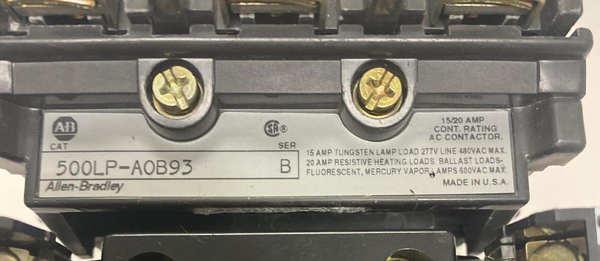 Allen Bradley,500LP-AOB93,Contactor Series B Coil 480V New in Box