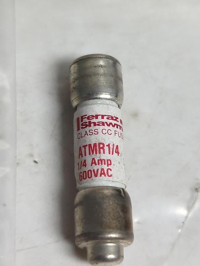 Used FERRAZ SHAWMUT,ATMR1/4,CLASS CC 1/4 AMP FUSE LOT OF 6 PRE-OWNED
