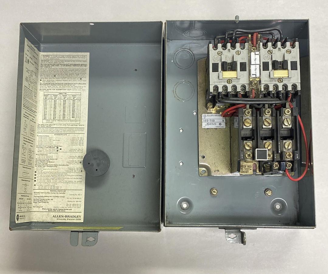 Allen-Bradley,509-BAD,Magnetic Motor Controller Size 1 Starter 505-T0D NOS