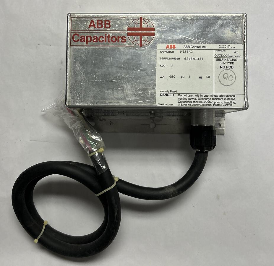 Used ABB,P481A2,CAPACITOR 2KVAR 480V 3PH 60HZ