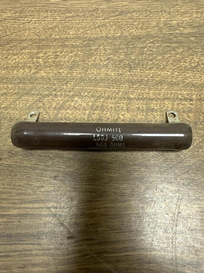 Used Ohmite,L50J500,50 Watt 500 Ohm Resistor