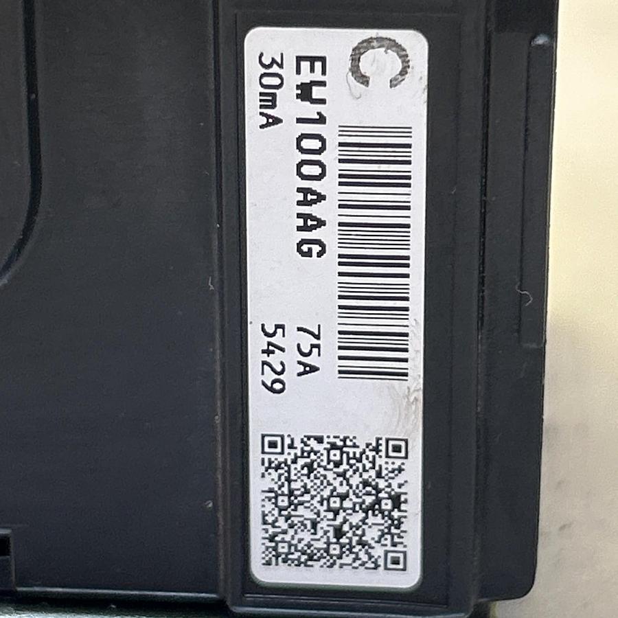 Used FUJI,EW100AAG,CIRCUIT BREAKR 75A W/ BZ6V10D OPERATING HANDLE