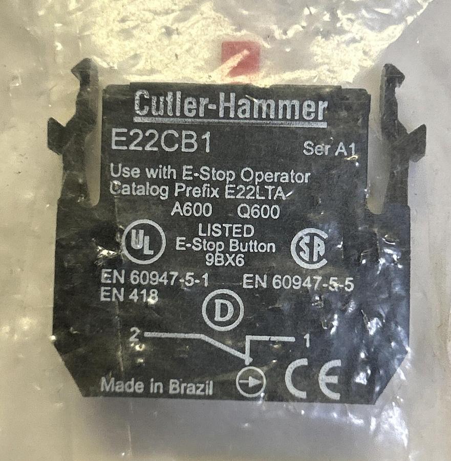 Used CUTLER-HAMMER,E22CB1,N/C CONTACT BLOCK NEW