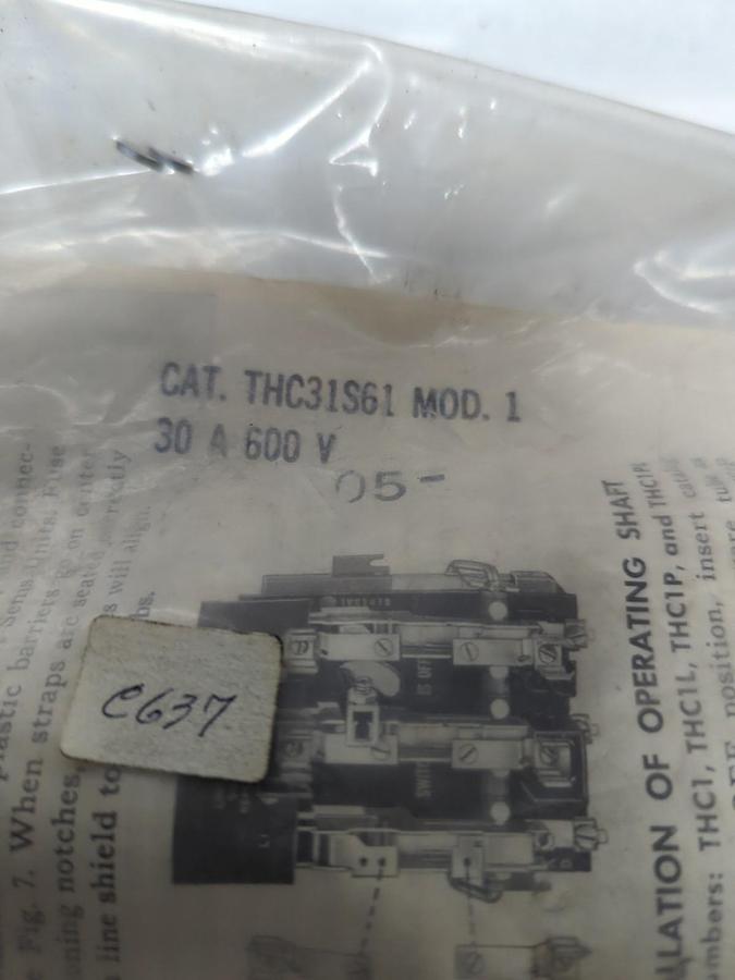 GENERAL ELECTRIC,THC31S61,FUSING KIT 30A 600V NOS