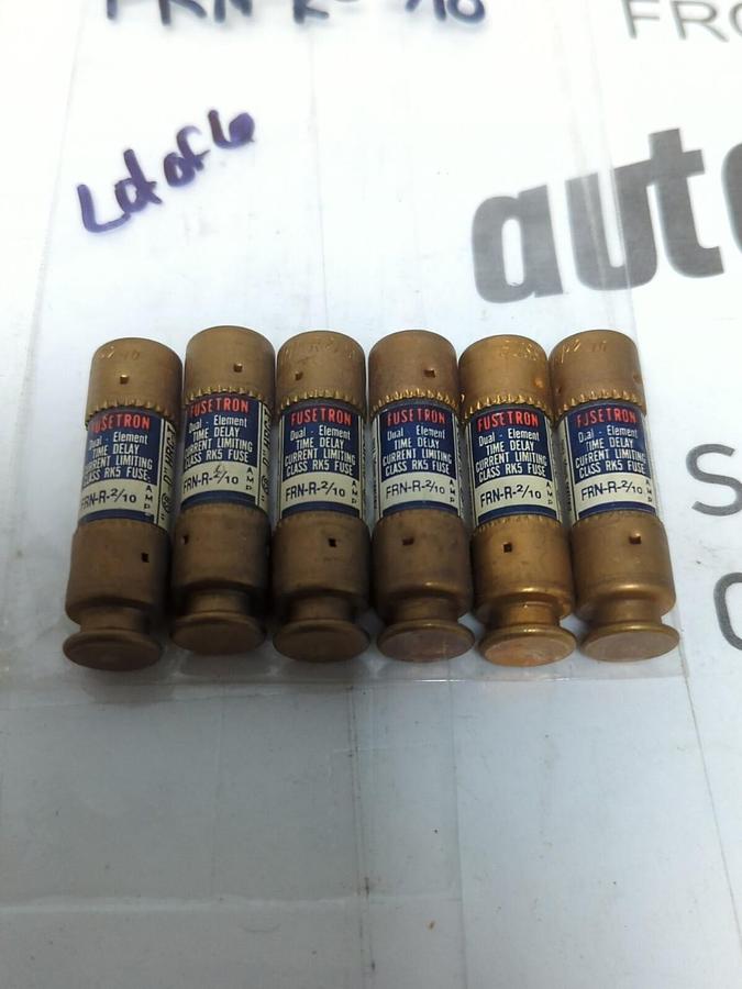 COOPER BUSSMANN,FRN-R-2/10,FUSETRON 2/10 AMP FUSES LOT OF 6 NOS