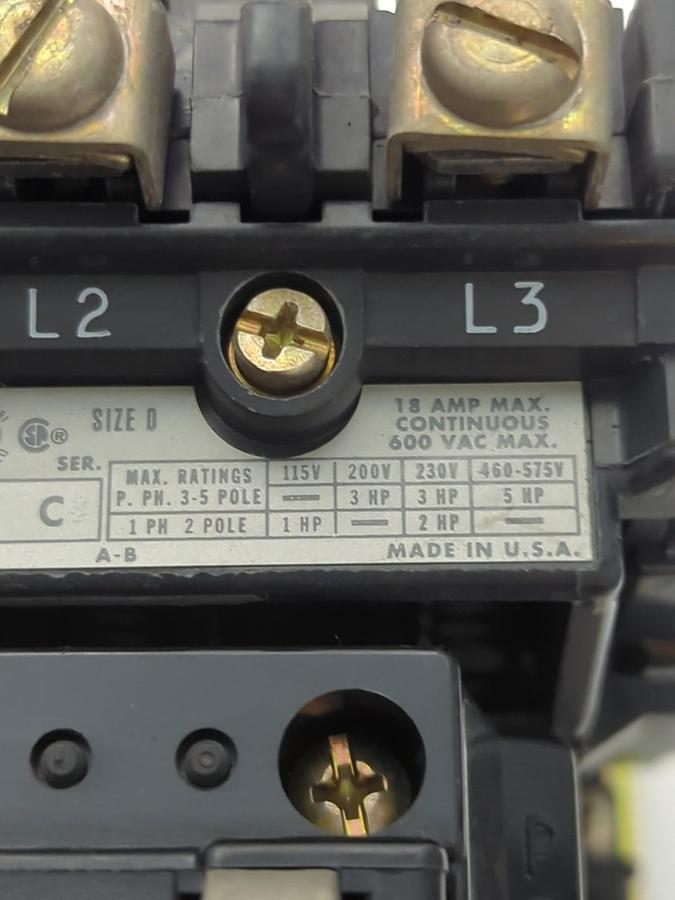 Used ALLEN BRADLEY,505-AOD,REVERSING STARTER SER C SIZE 0 18 AMP PRE-OWNED