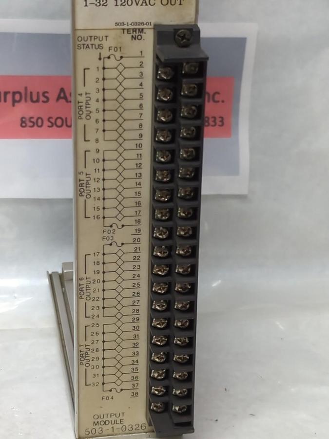 Used ROBOTRON,503-1-0326,OUTPUT MODULE 1-32 120VAC PRE-OWNED