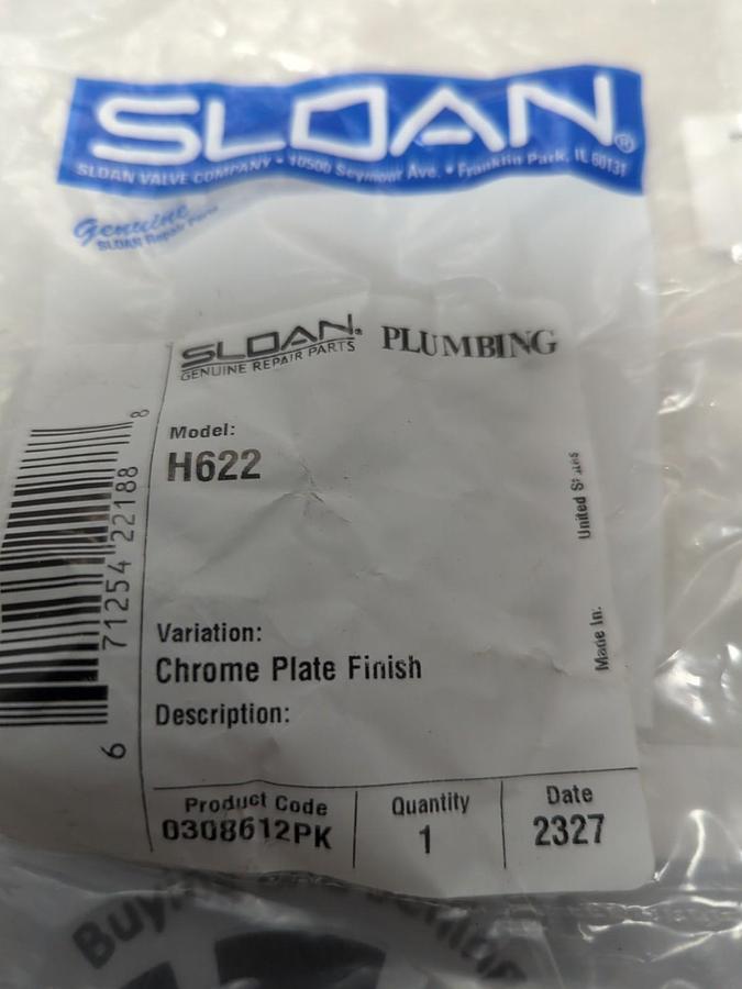 SLOAN,H622,CHROME PLATE FINISHED COVER BONNET LOT OF 2 NOS